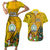 Niue Christmas Couples Matching Short Sleeve Bodycon Dress and Hawaiian Shirt Coat of Arms and Polynesian Tattoo Xmas Element Christmas Yellow Vibe LT03 Yellow - Polynesian Pride