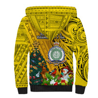 Niue Christmas Sherpa Hoodie Coat of Arms and Polynesian Tattoo Xmas Element Christmas Yellow Vibe LT03 - Polynesian Pride
