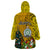 Niue Christmas Wearable Blanket Hoodie Coat of Arms and Polynesian Tattoo Xmas Element Christmas Yellow Vibe LT03 - Polynesian Pride