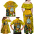 Personalised Niue Christmas Family Matching Off Shoulder Maxi Dress and Hawaiian Shirt Coat of Arms and Polynesian Tattoo Xmas Element Christmas Yellow Vibe LT03 - Polynesian Pride