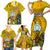 Personalised Niue Christmas Family Matching Short Sleeve Bodycon Dress and Hawaiian Shirt Coat of Arms and Polynesian Tattoo Xmas Element Christmas Yellow Vibe LT03 - Polynesian Pride