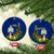 Niue Christmas Ceramic Ornament Coat of Arms and Polynesian Tattoo Xmas Element Christmas Blue Vibe LT03 Circle Blue - Polynesian Pride