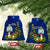 Niue Christmas Ceramic Ornament Coat of Arms and Polynesian Tattoo Xmas Element Christmas Blue Vibe LT03 Bell Flake Blue - Polynesian Pride