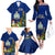 Niue Christmas Family Matching Off Shoulder Long Sleeve Dress and Hawaiian Shirt Coat of Arms and Polynesian Tattoo Xmas Element Christmas Blue Vibe LT03 - Polynesian Pride