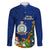 Niue Christmas Family Matching Puletasi Dress and Hawaiian Shirt Coat of Arms and Polynesian Tattoo Xmas Element Christmas Blue Vibe LT03 Dad's Shirt - Long Sleeve Blue - Polynesian Pride