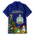 Niue Christmas Family Matching Short Sleeve Bodycon Dress and Hawaiian Shirt Coat of Arms and Polynesian Tattoo Xmas Element Christmas Blue Vibe LT03 - Polynesian Pride