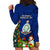 Niue Christmas Hoodie Dress Coat of Arms and Polynesian Tattoo Xmas Element Christmas Blue Vibe LT03 - Polynesian Pride