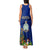 Niue Christmas Tank Maxi Dress Coat of Arms and Polynesian Tattoo Xmas Element Christmas Blue Vibe LT03 - Polynesian Pride