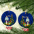 Personalised Niue Christmas Ceramic Ornament Coat of Arms and Polynesian Tattoo Xmas Element Christmas Blue Vibe LT03 Circle Blue - Polynesian Pride