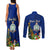 Personalised Niue Christmas Couples Matching Tank Maxi Dress and Long Sleeve Button Shirt Coat of Arms and Polynesian Tattoo Xmas Element Christmas Blue Vibe LT03 - Polynesian Pride