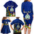 Personalised Niue Christmas Family Matching Long Sleeve Bodycon Dress and Hawaiian Shirt Coat of Arms and Polynesian Tattoo Xmas Element Christmas Blue Vibe LT03 - Polynesian Pride