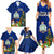 Personalised Niue Christmas Family Matching Summer Maxi Dress and Hawaiian Shirt Coat of Arms and Polynesian Tattoo Xmas Element Christmas Blue Vibe LT03 - Polynesian Pride