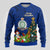 Personalised Niue Christmas Ugly Christmas Sweater Coat of Arms and Polynesian Tattoo Xmas Element Christmas Blue Vibe LT03 - Polynesian Pride