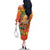 Hawaiian Honolulu Festival Family Matching Off The Shoulder Long Sleeve Dress and Hawaiian Shirt Hawaiian Identity - Hula Dancer and Ukulele Tropical Plants Style