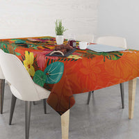 Hawaiian Honolulu Festival Tablecloth Hawaiian Identity - Hula Dancer and Ukulele Tropical Plants Style