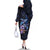 Hawaiian Whales Love Couple Family Matching Off The Shoulder Long Sleeve Dress and Hawaiian Shirt Hibiscus and Kakau Art Tattoo Night Sky Vibe