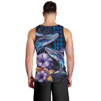 Hawaiian Whales Love Couple Men Tank Top Hibiscus and Kakau Art Tattoo Night Sky Vibe