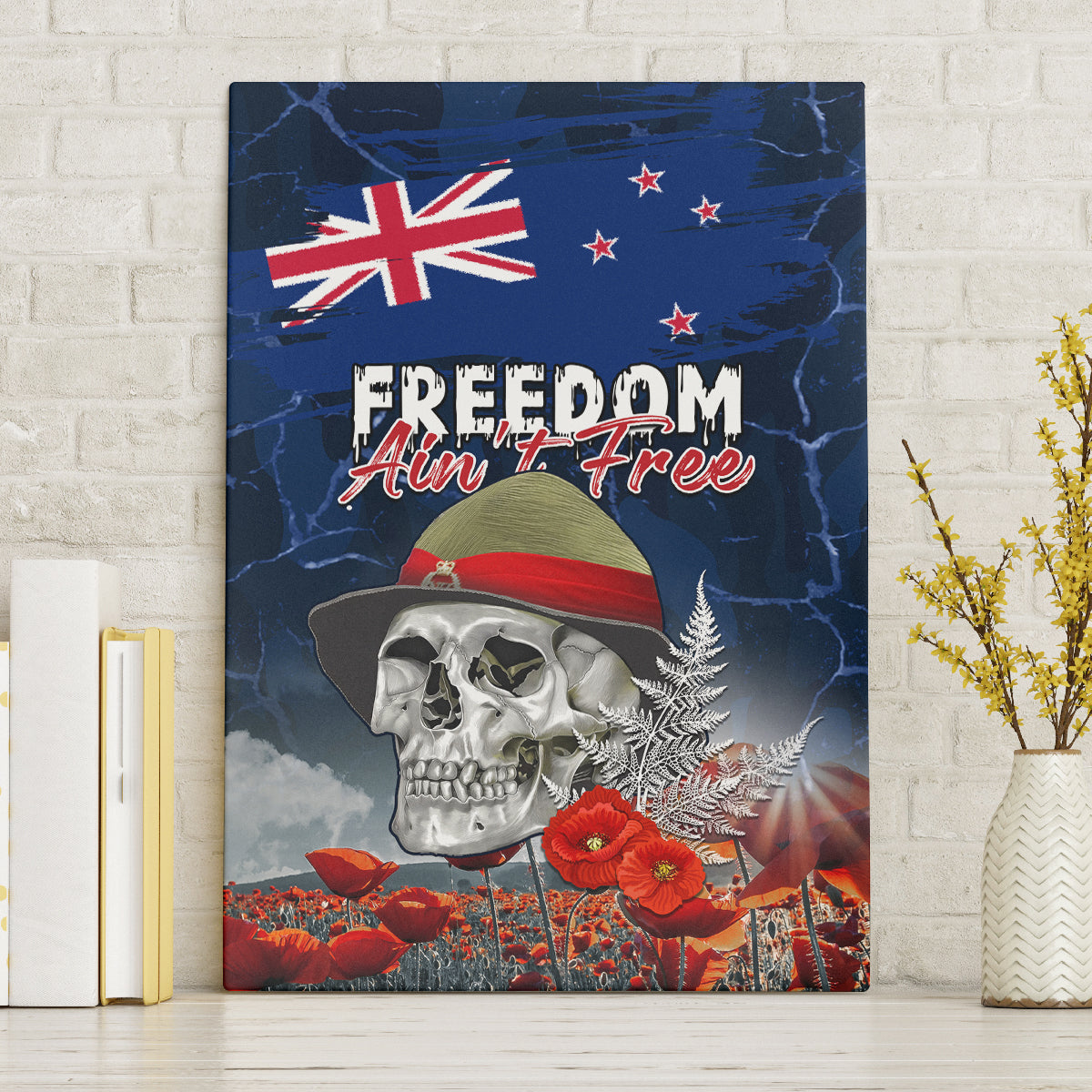 New Zealand ANZAC Day Canvas Wall Art Freedom Ain't Free