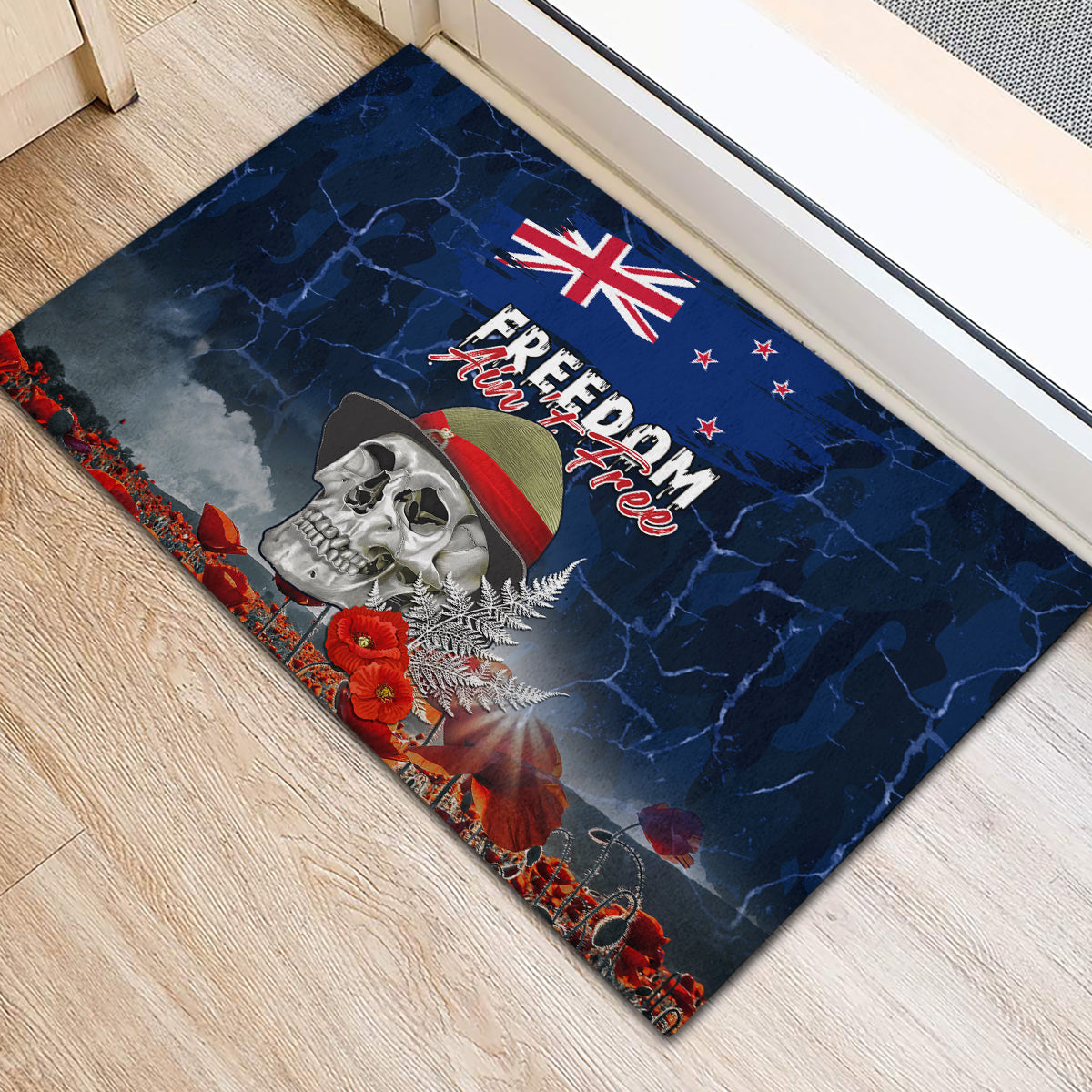 New Zealand ANZAC Day Rubber Doormat Freedom Ain't Free