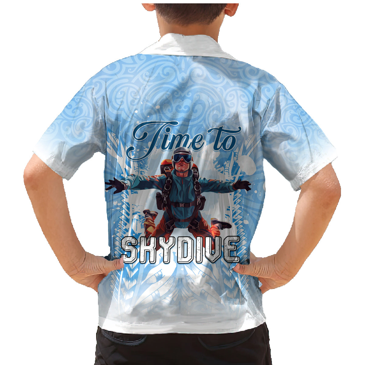 New Zealand Sky Diving Family Matching Mermaid Dress and Hawaiian Shirt Lets Get High LT05 - Polynesian Pride