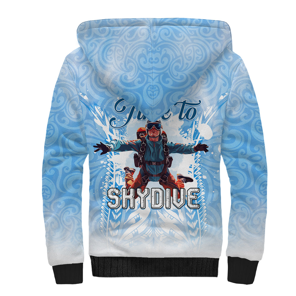 New Zealand Sky Diving Sherpa Hoodie Lets Get High