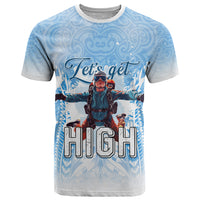 New Zealand Sky Diving T Shirt Lets Get High LT05 Blue - Polynesian Pride