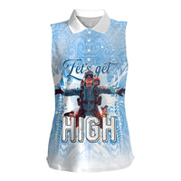 New Zealand Sky Diving Women Sleeveless Polo Shirt Lets Get High LT05 Female Blue - Polynesian Pride