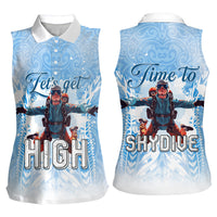 New Zealand Sky Diving Women Sleeveless Polo Shirt Lets Get High LT05 - Polynesian Pride
