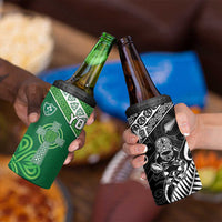 New Zealand And Ireland Rugby Custom 4 in 1 Can Cooler Tumbler Maori Tiki With Shamrock