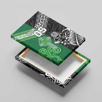 New Zealand And Ireland Rugby Custom Canvas Wall Art Maori Tiki With Shamrock