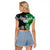 New Zealand And Ireland Rugby Custom Raglan Cropped T Shirt Maori Tiki With Shamrock