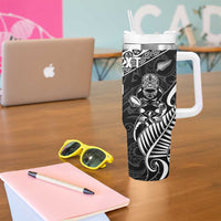 New Zealand And Ireland Rugby Custom Tumbler With Handle Maori Tiki With Shamrock LT05 - Polynesian Pride