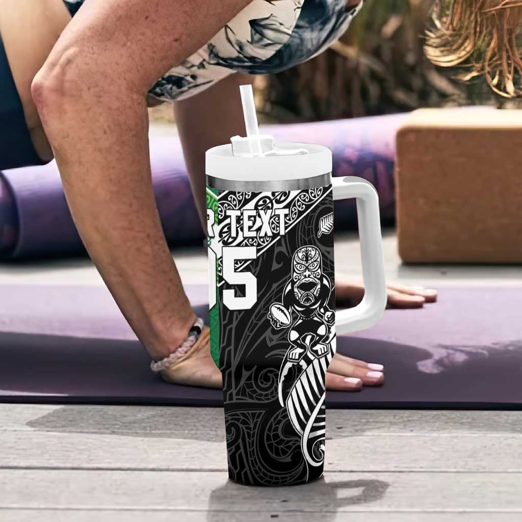New Zealand And Ireland Rugby Custom Tumbler With Handle Maori Tiki With Shamrock LT05 - Polynesian Pride