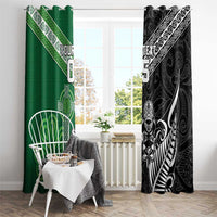 New Zealand And Ireland Rugby Custom Window Curtain Maori Tiki With Shamrock