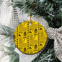 Papua New Guinea Heritage Motif Ceramic Ornament Yellow Version