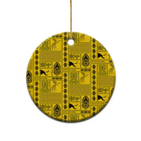 Papua New Guinea Heritage Motif Ceramic Ornament Yellow Version