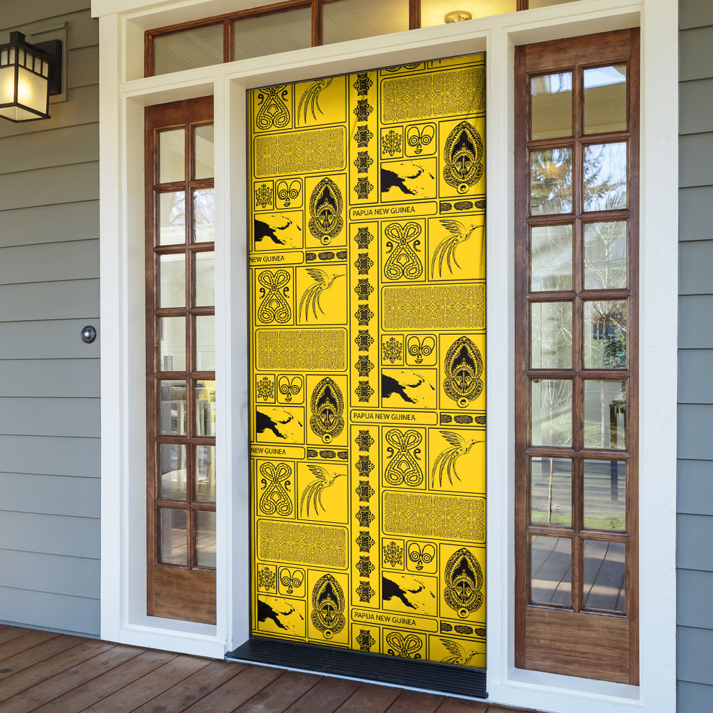 Papua New Guinea Heritage Motif Door Cover Yellow Version LT05 - Polynesian Pride