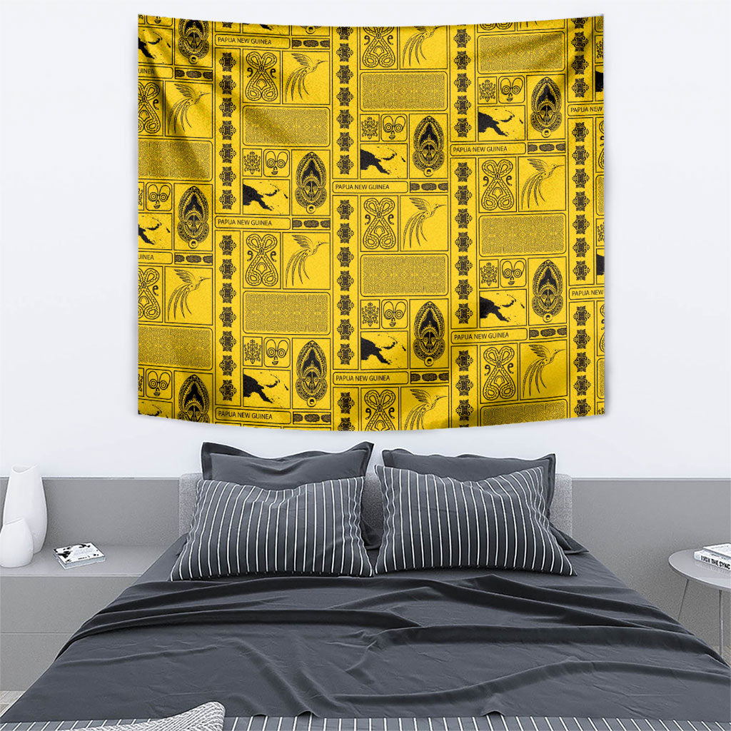 Papua New Guinea Heritage Motif Tapestry Yellow Version LT05 - Polynesian Pride