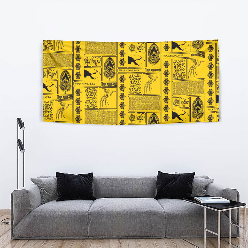 Papua New Guinea Heritage Motif Tapestry Yellow Version LT05 - Polynesian Pride