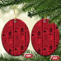 Papua New Guinea Heritage Motif Ceramic Ornament Red Version