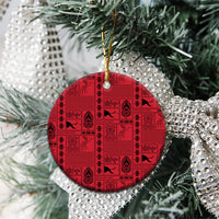 Papua New Guinea Heritage Motif Ceramic Ornament Red Version