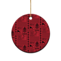 Papua New Guinea Heritage Motif Ceramic Ornament Red Version