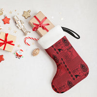 Papua New Guinea Heritage Motif Christmas Stocking Red Version