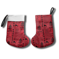 Papua New Guinea Heritage Motif Christmas Stocking Red Version