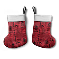 Papua New Guinea Heritage Motif Christmas Stocking Red Version