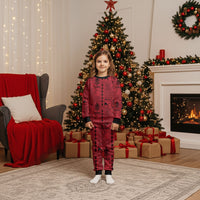 Papua New Guinea Heritage Motif Christmas Pajama Set Red Version