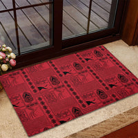 Papua New Guinea Heritage Motif Rubber Doormat Red Version LT05 - Polynesian Pride
