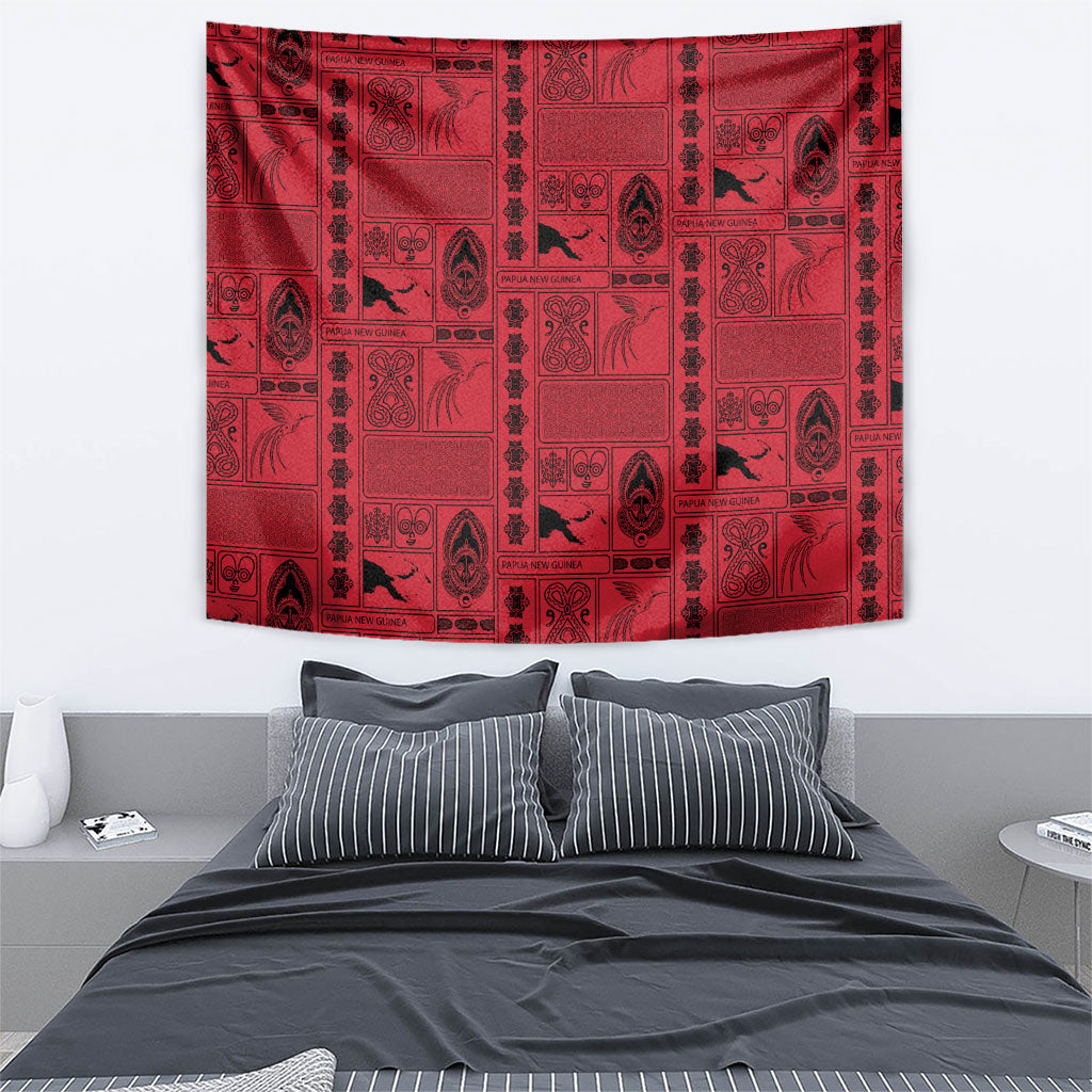 Papua New Guinea Heritage Motif Tapestry Red Version LT05 - Polynesian Pride