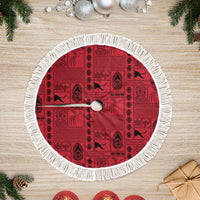 Papua New Guinea Heritage Motif Tree Skirt Red Version
