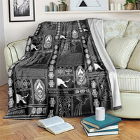 Papua New Guinea Heritage Motif Blanket Black Version LT05 Black - Polynesian Pride